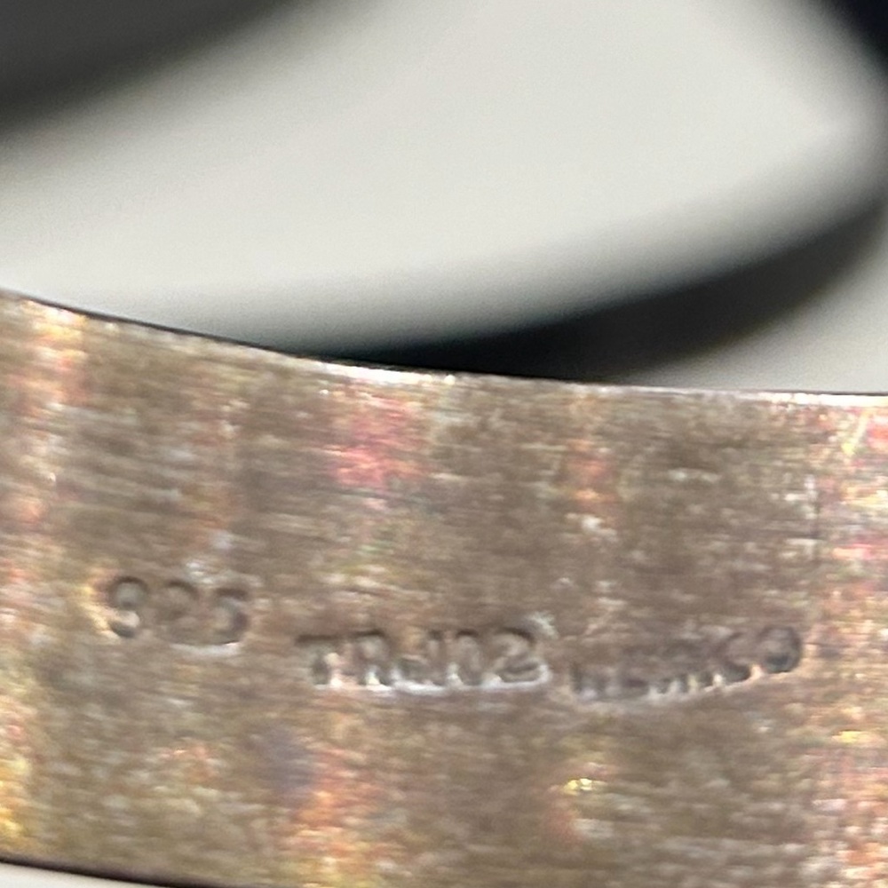 Heavy Solid Sterling Silver Vintage Bangle Bracel… - image 4